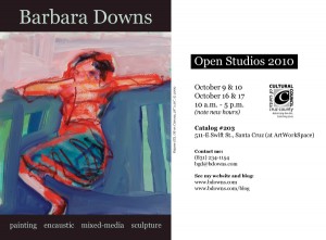 Barbara Downs announcement for Open Studios 2010 exhibition