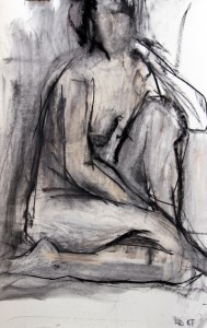 original artwork by Barbara Downs and Claire Thorson, untitled figure drawing