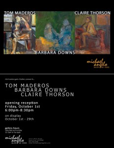 Barbara Downs announcement for Three Painters: Figure + Form exhibition