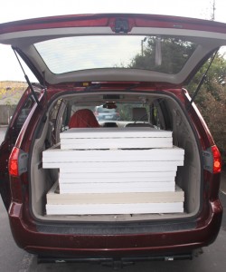 Barbara Downs van full of new canvases