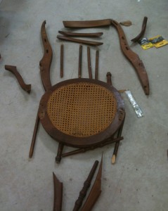 Barbara Downs disassembled chair for chair sculpture