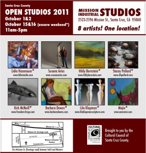 Barbara Downs announcement for Open Studios 2011 exhibition