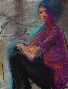 Original artwork by Barbara Downs, Untitled Drawing (Seated Amanda), Chalk Pastel on Paper