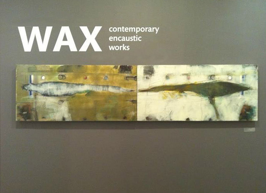 original artwork by Barbara Downs hanging in the exhibition Wax