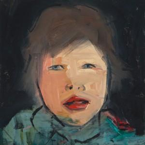 Original artwork by Barbara Downs, Child Painting (II), Oil/Mixed-Media on Panel