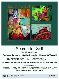 Barbara Downs announcement for Search for Self exhibition