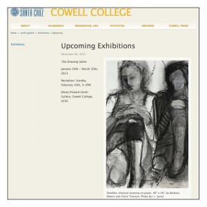 Barbara Downs announcement for The Drawing Salon exhibition