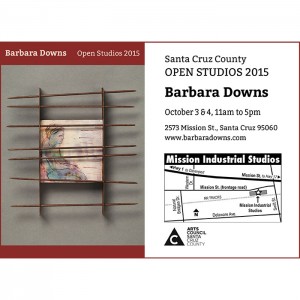 Barbara Downs announcement for Open Studios 2015 exhibition