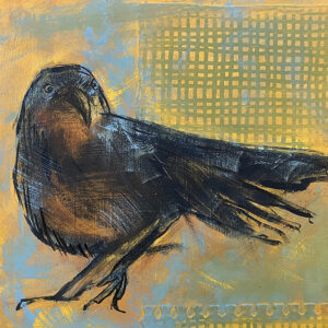 mixed-media image of bird by Barbara Downs