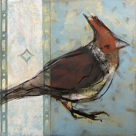 mixed-media image of bird by Barbara Downs