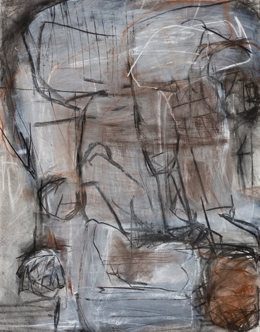 original artwork by Barbara Downs, Untitled Drawing, based on Caravaggio’s David and Goliath