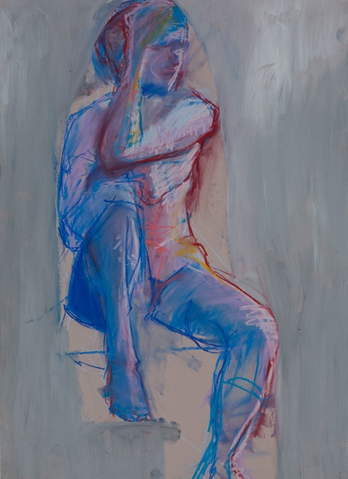 original artwork by Barbara Downs, Untitled Drawing (Seated Woman)